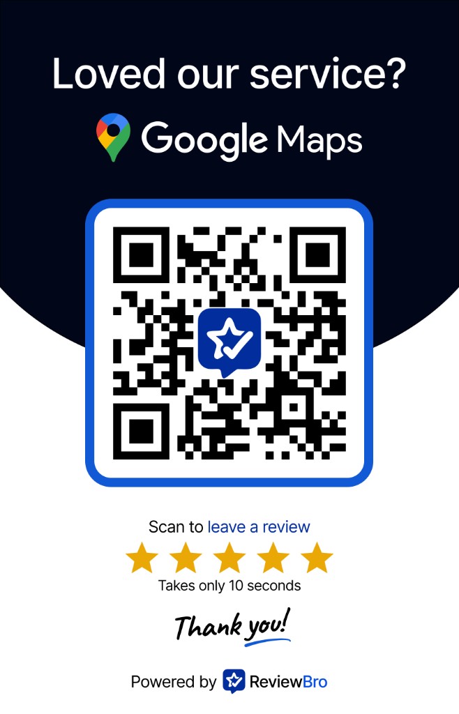 Preview your QR and try the flow - Google review QR setup