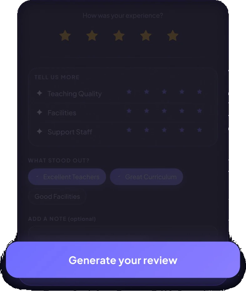 Generate your review for Restaurants — ReviewBro review generator guide step