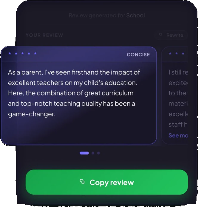Choose a draft for Restaurants — ReviewBro review generator guide step